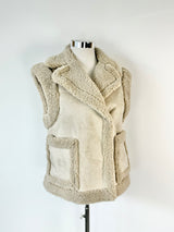 Ena Pelly Taupe Faux Fur Vest - AU10