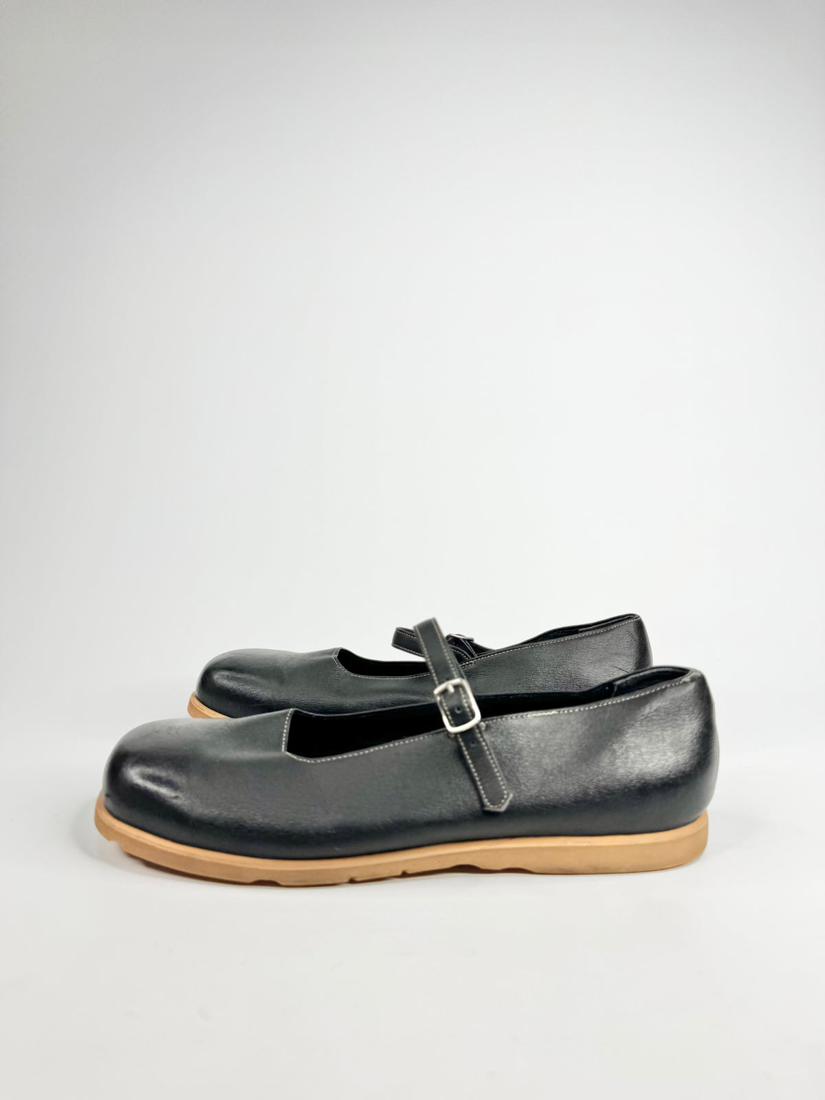 Vegan Leather Black Mary Janes - EU43