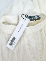 White Suede 'Silk X Blouse' NWT - AU12