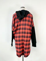 Nicholas K 'Oliver' Black & Crimson Plaid Hoodie NWT - XL