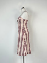 Scanlan Theodore Beige Striped Midi Strap Dress - AU10