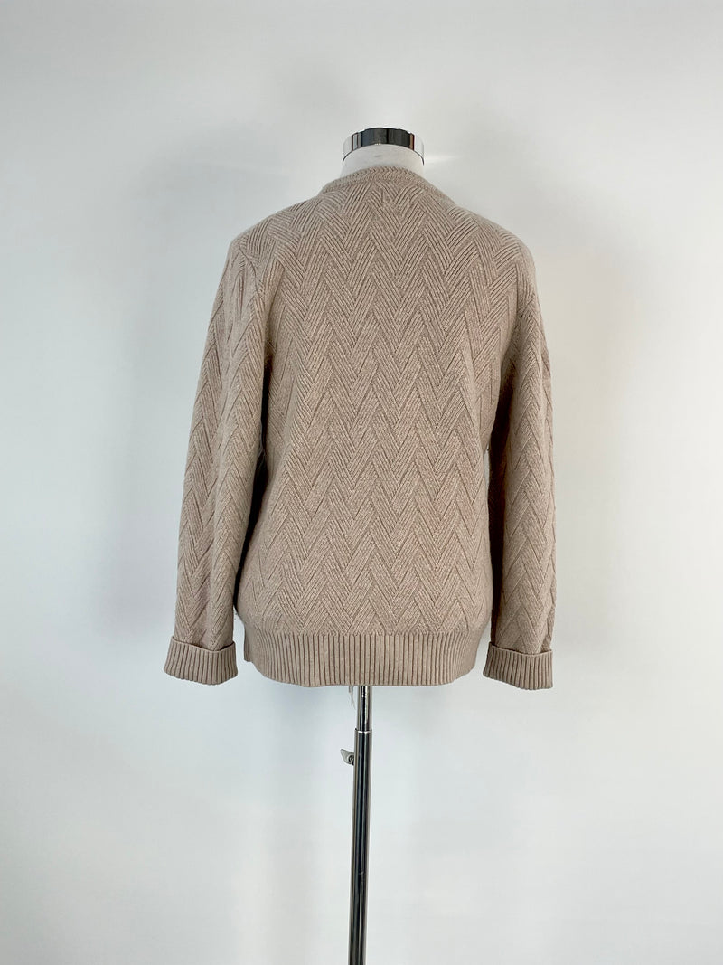 Guess Beige Knitted Wool-Blend Sweater - AU14/16