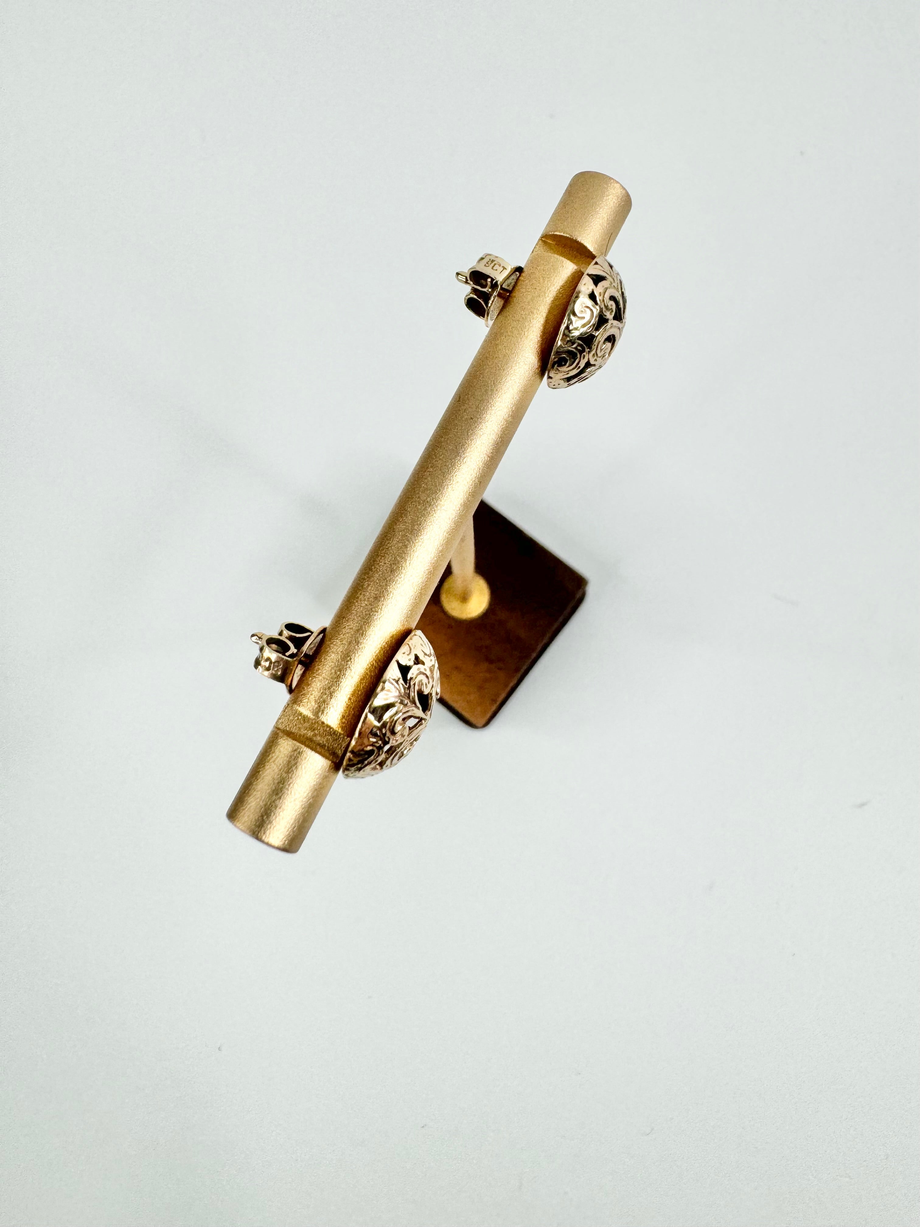 9ct Gold Filigree Stud Earrings