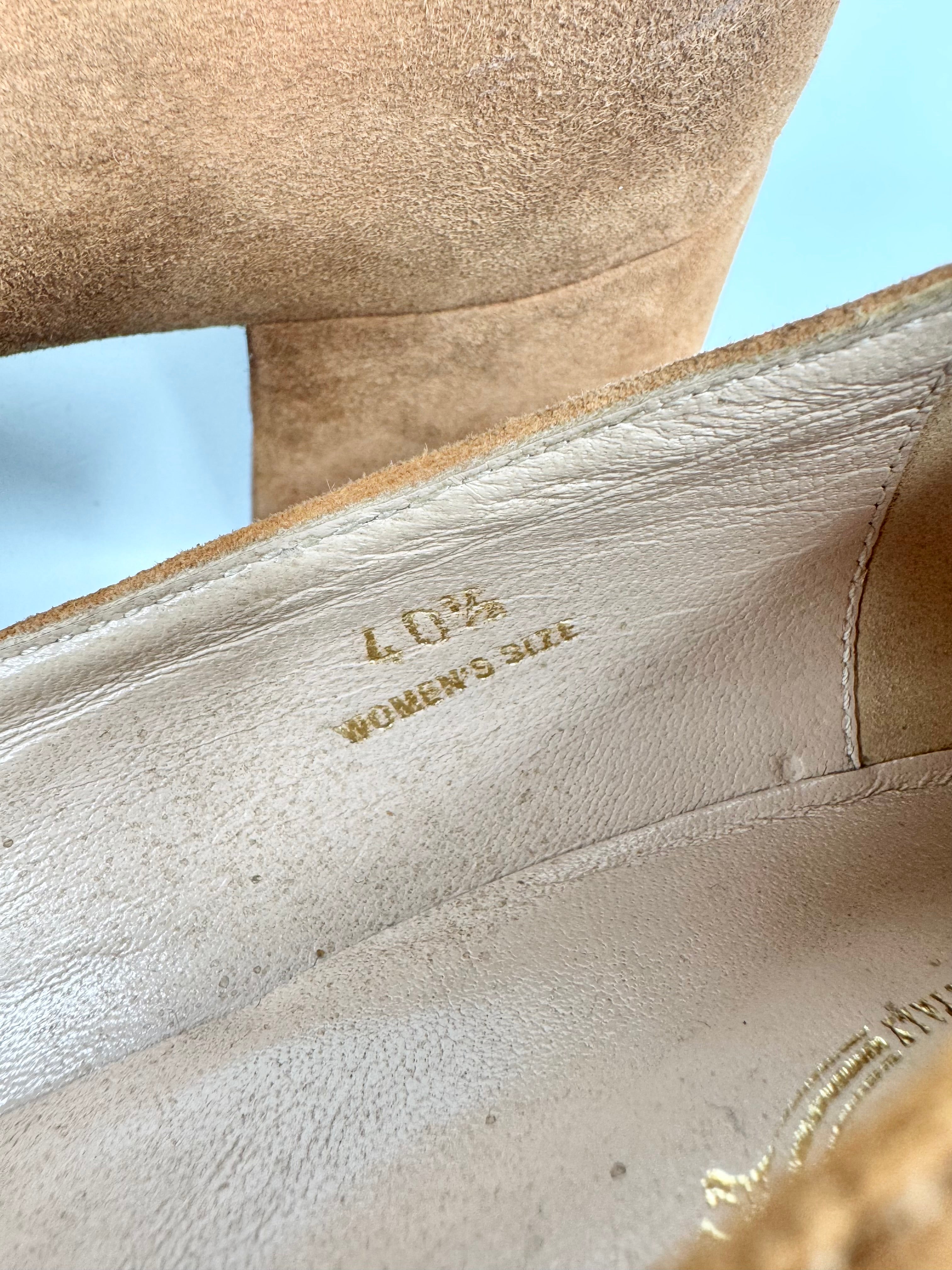 Tod's Cognac Suede Block Heels - EU40.5