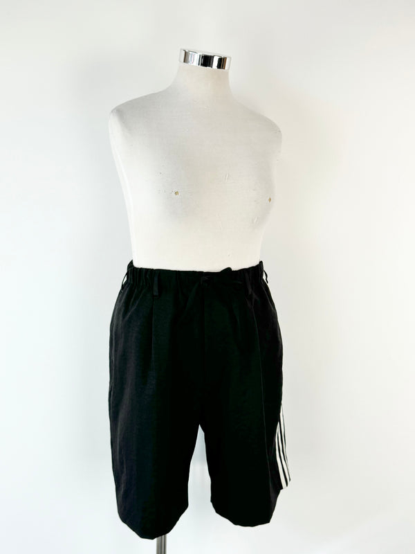 Y-3 Black Sport Uniform 3-Stripe Shorts - M