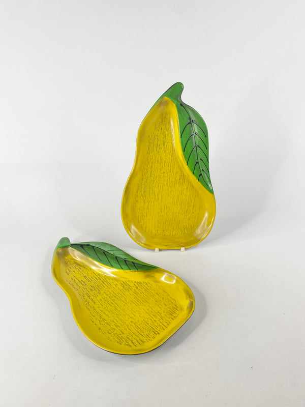 Vintage Yellow Pear Lacquerware Dishes