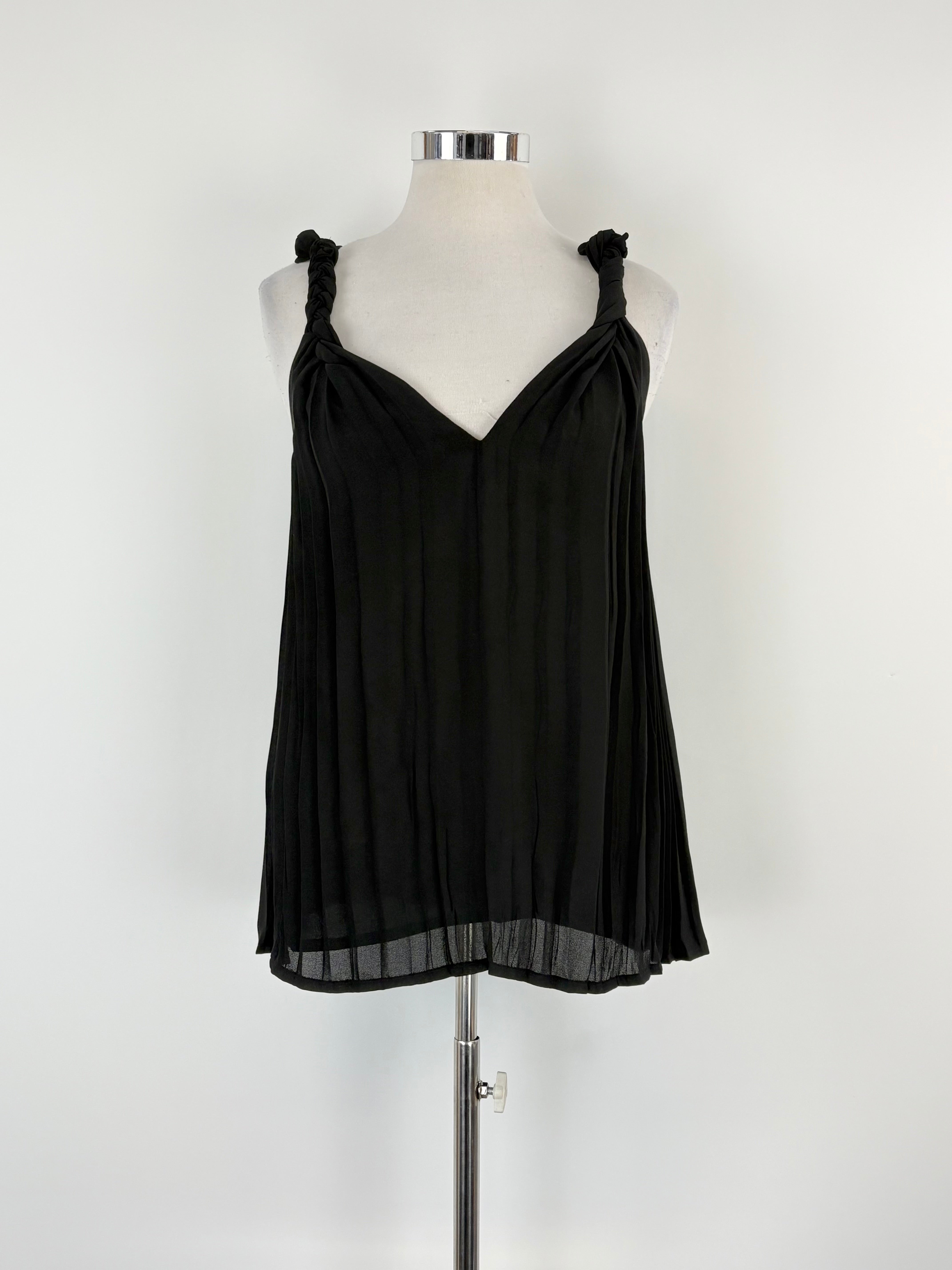 Annette Görtz Black Pleated Strappy Top - AU10/12