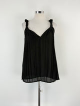 Annette Görtz Black Pleated Strappy Top - AU10/12