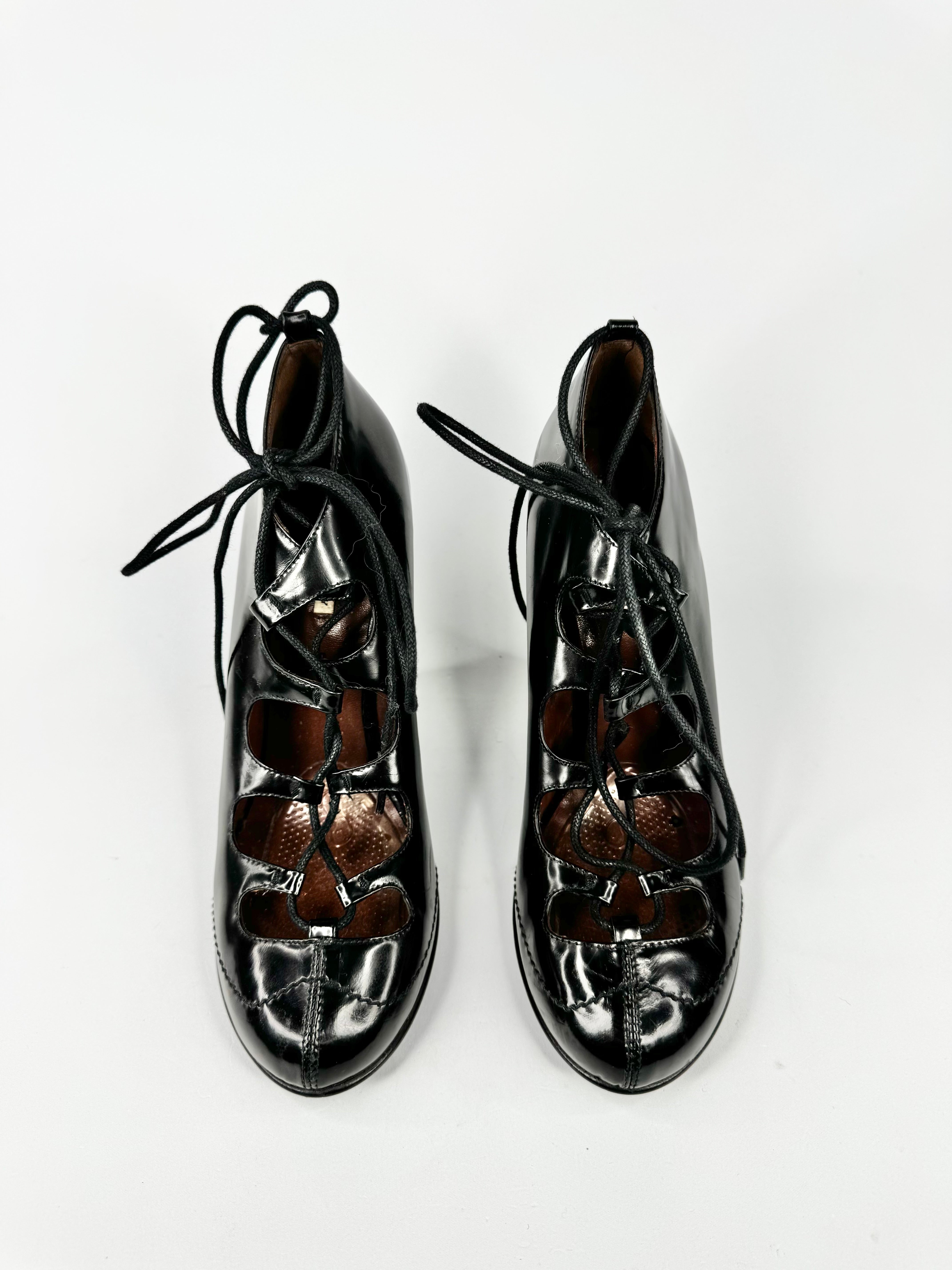 Opening Ceremony Black Lace Up Wedges - EU38