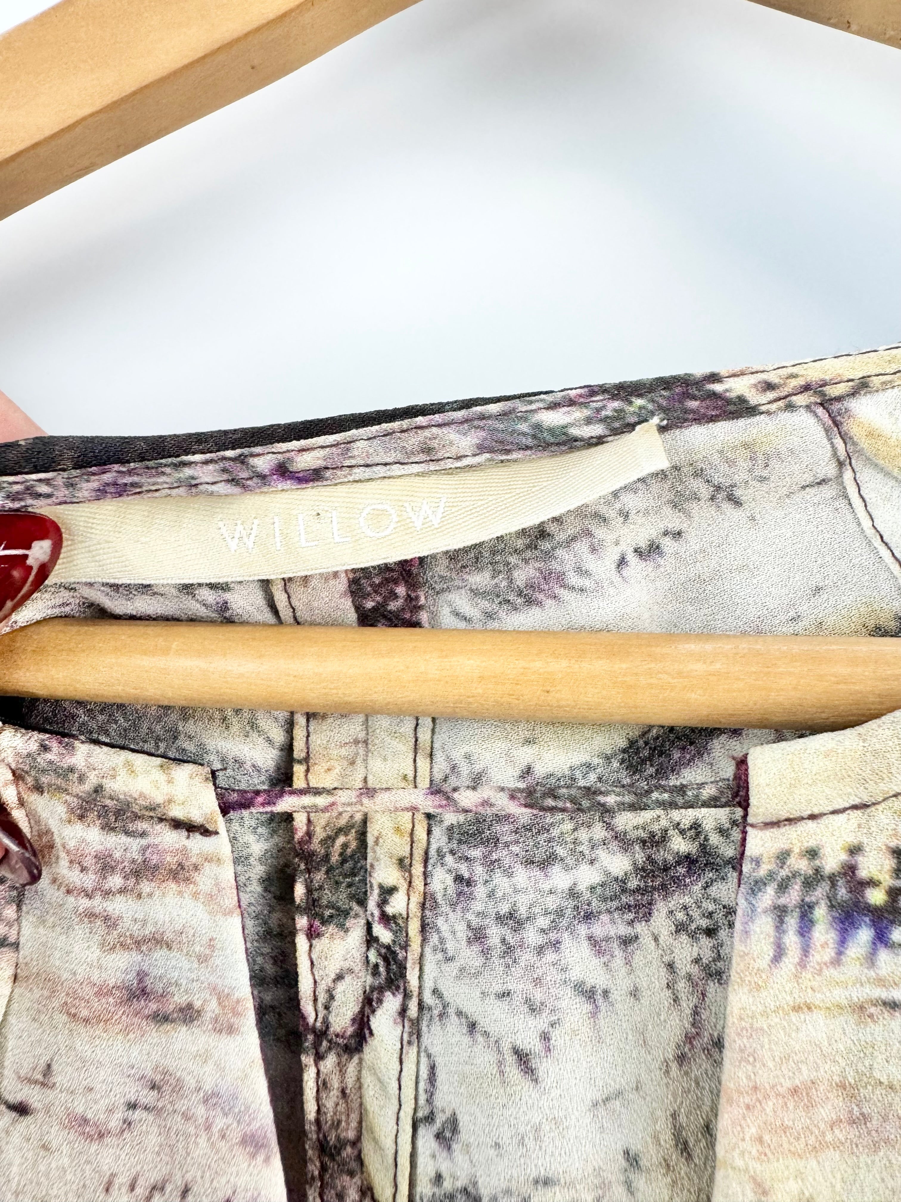 Willow Abstract Patterned Silk Blouse - AU10