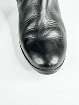 Gabor Black Leather Heeled Boots - 5.5