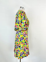 Vintage Alice Haute Couture Yellow Rose Patterned Dress - AU8/10