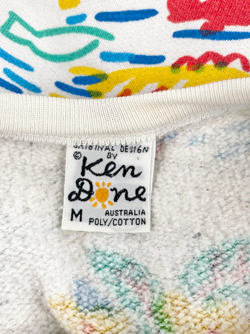 Ken Done Sydney Pattern White Multcolour Pattern Jumper - AU10/12