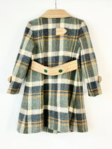 Vintage Emily Jane Green Tartan Coat - Child's 5/7