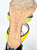 Moschino Cheap & Chic Black, Pink, Green & Yellow Patent Leather Stilettos - EU40