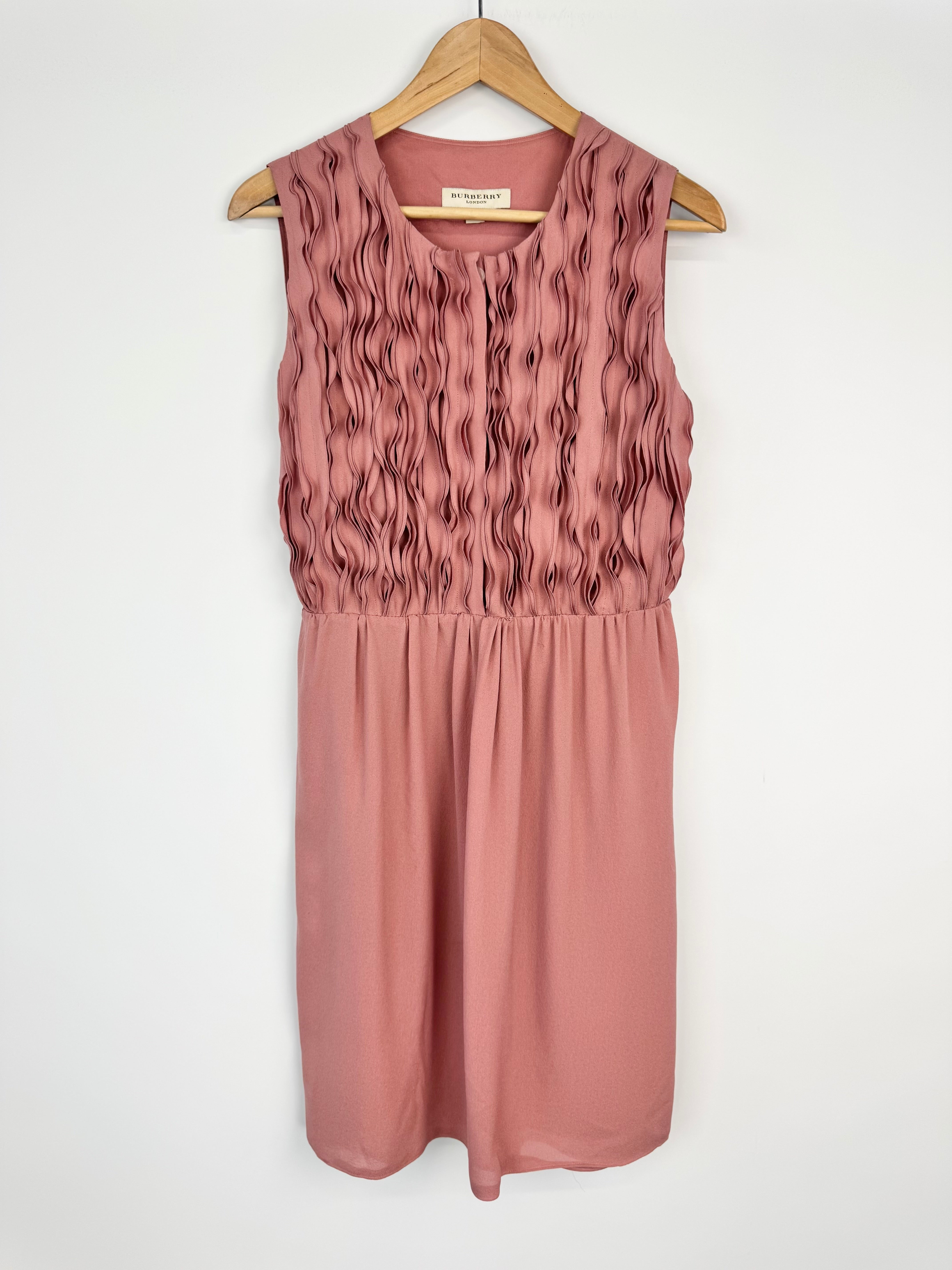 Burberry London 2010 Era Muted Peach Silk Dress - AU12/14