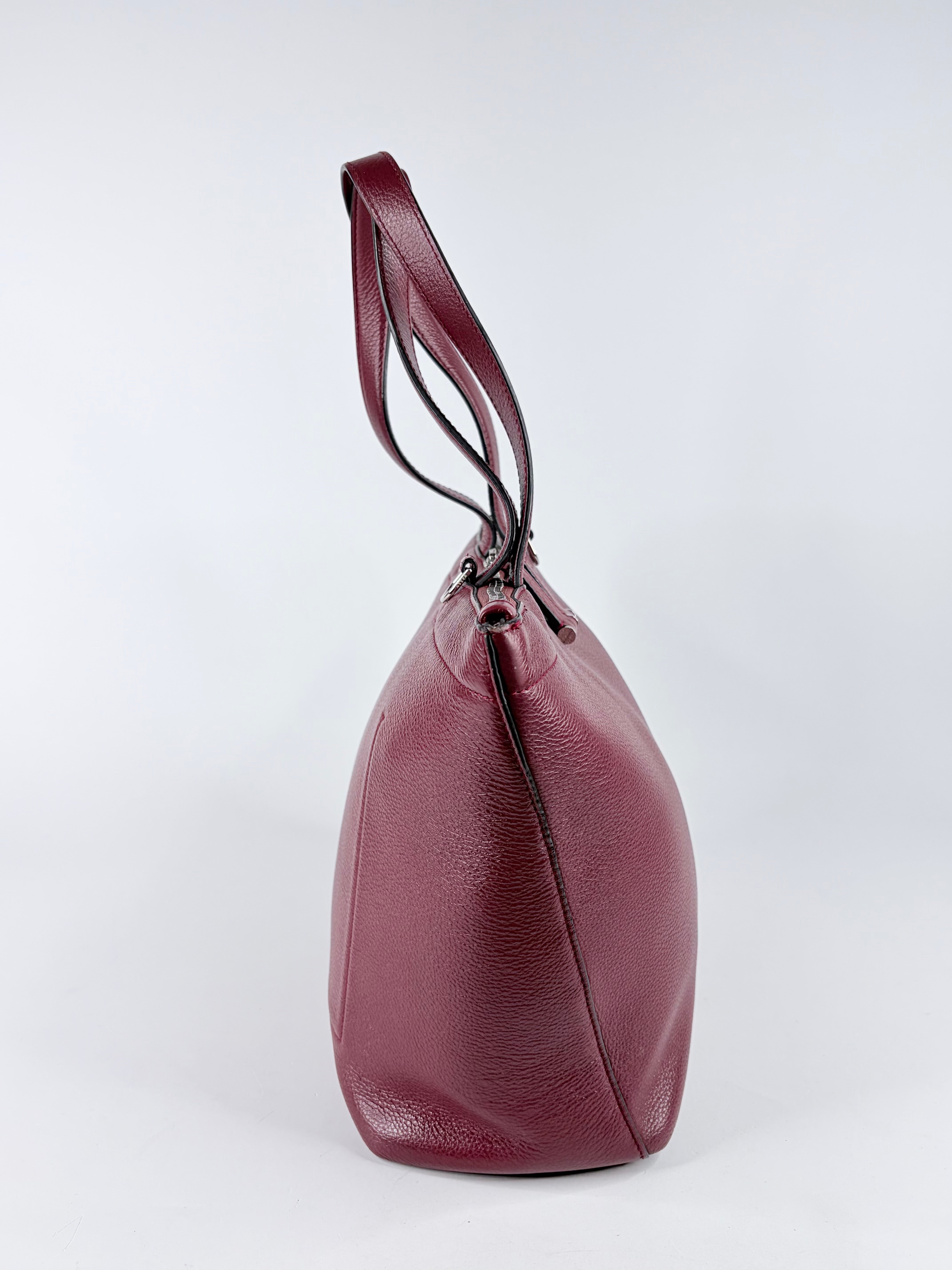 Bally Wine Grained Leather ‘Ballyssime’ Shoulder Bag