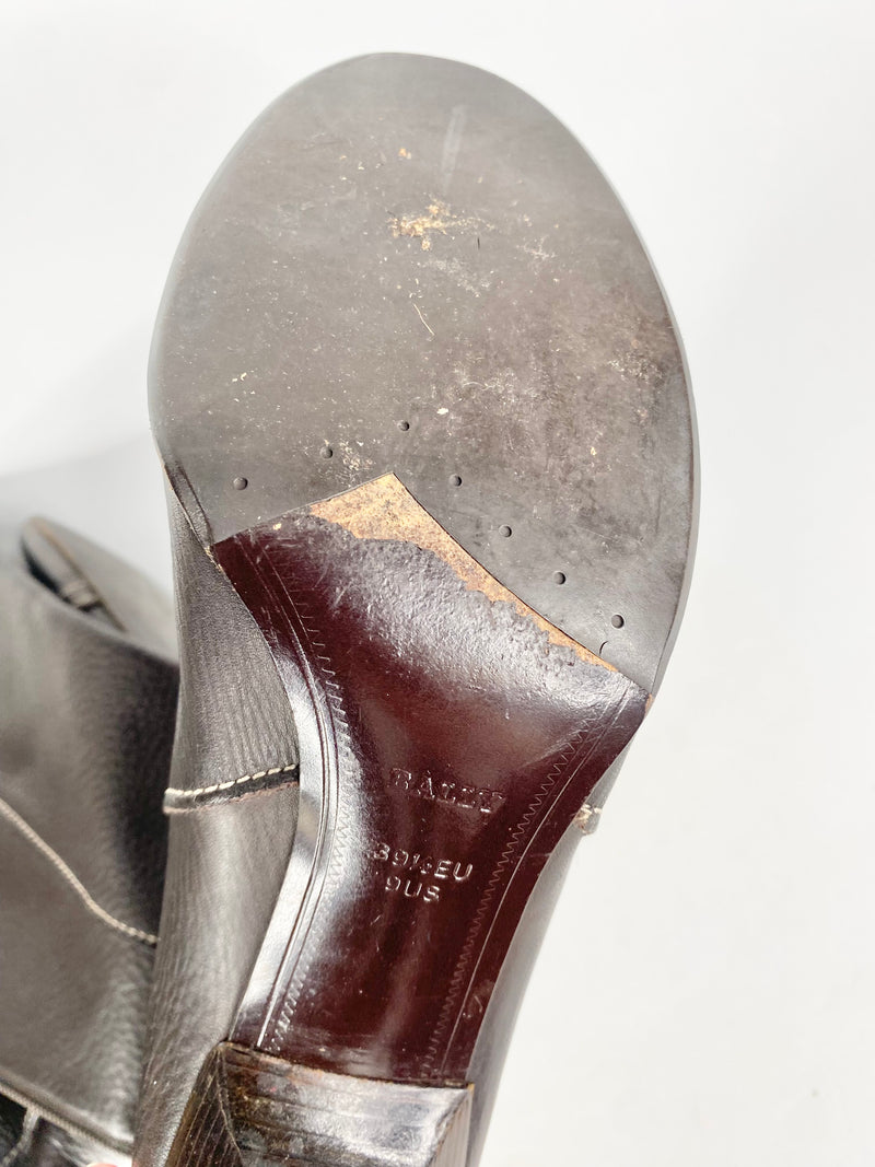 Bally Deep Brown Stiletto Knee High Boots - EU39.5