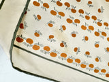 Vintage Jaeger Cream Apple Patterned Silk Scarf