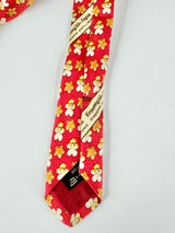 Ermenegildo Zegna Red Floral Silk Tie