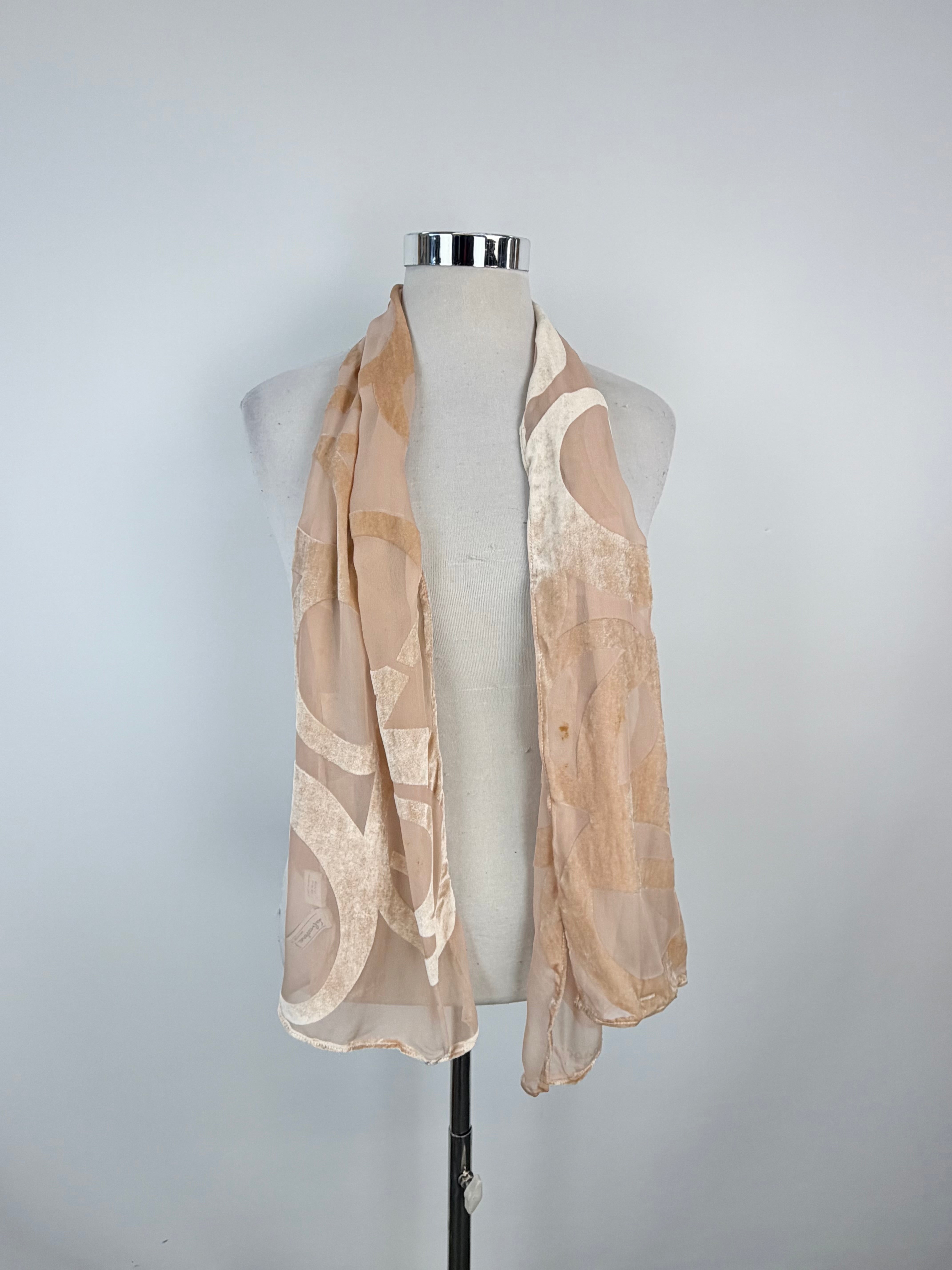 Salvatore Ferragamo Peach Burnt Velvet Scarf