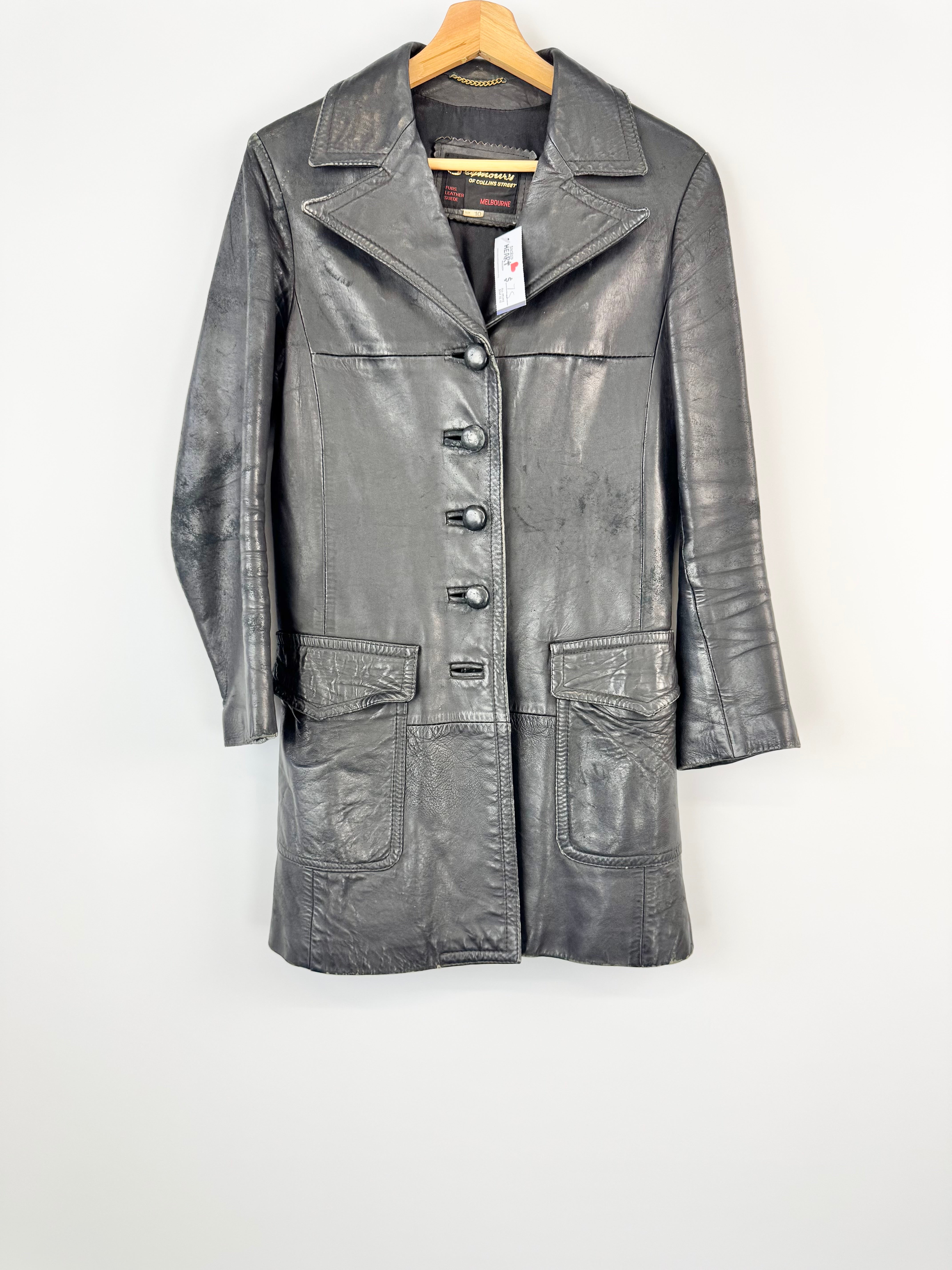 Vintage Seymours Leather Coat - AU8/10