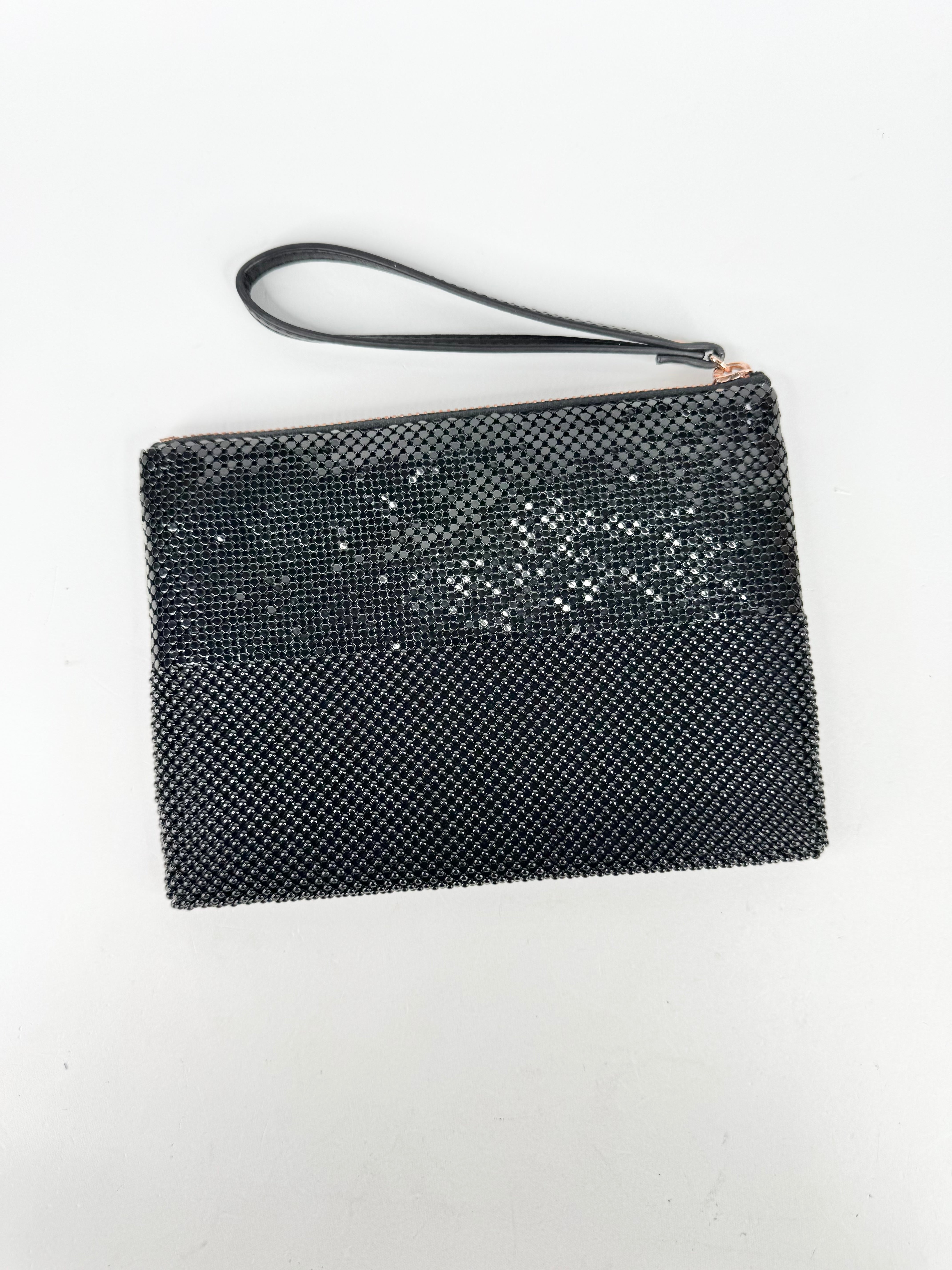 Mimco Black Mesh Wristlet
