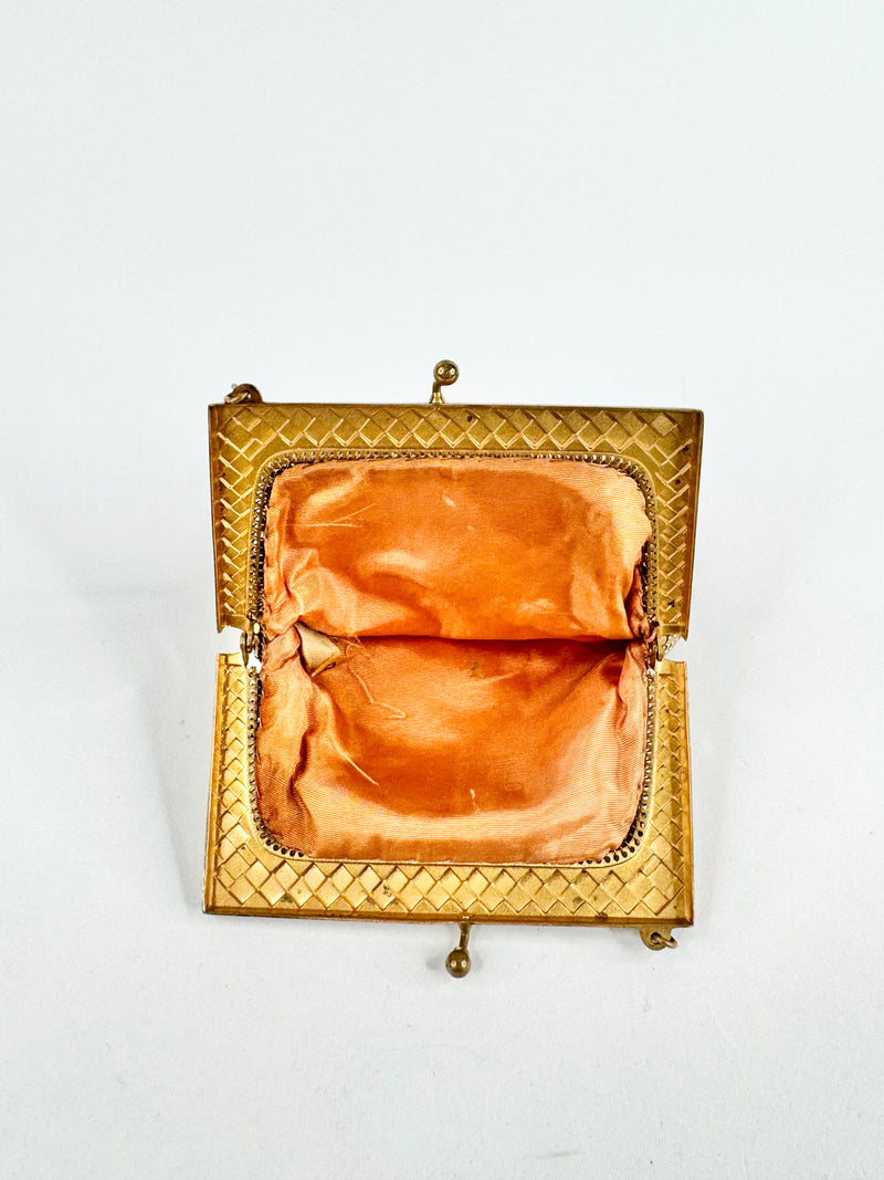 Vintage Whiting & Davis Gold Metallic Evening Purse