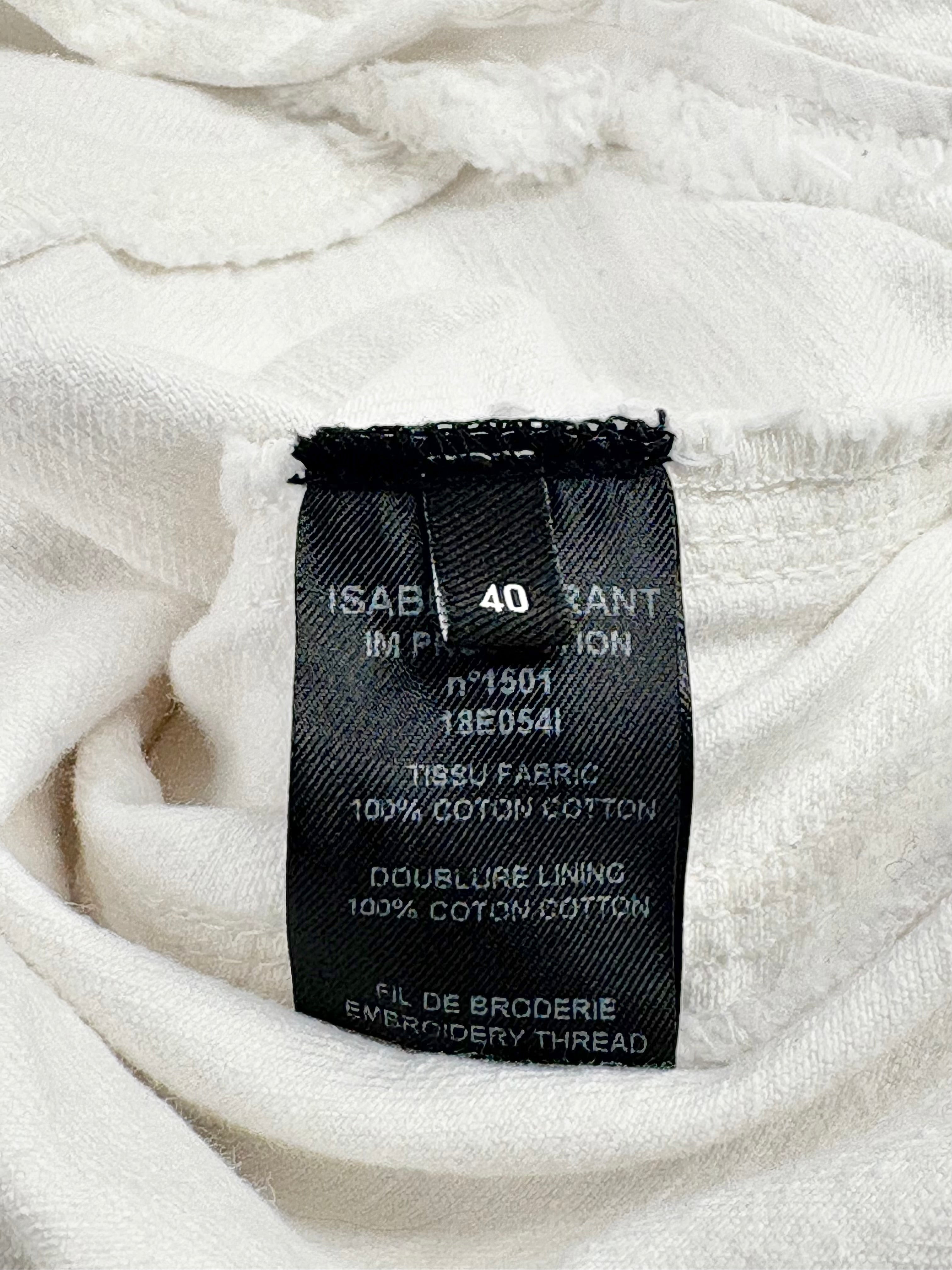 Isabel Marant White 'Rena' Broderie Denim Jacket - AU12