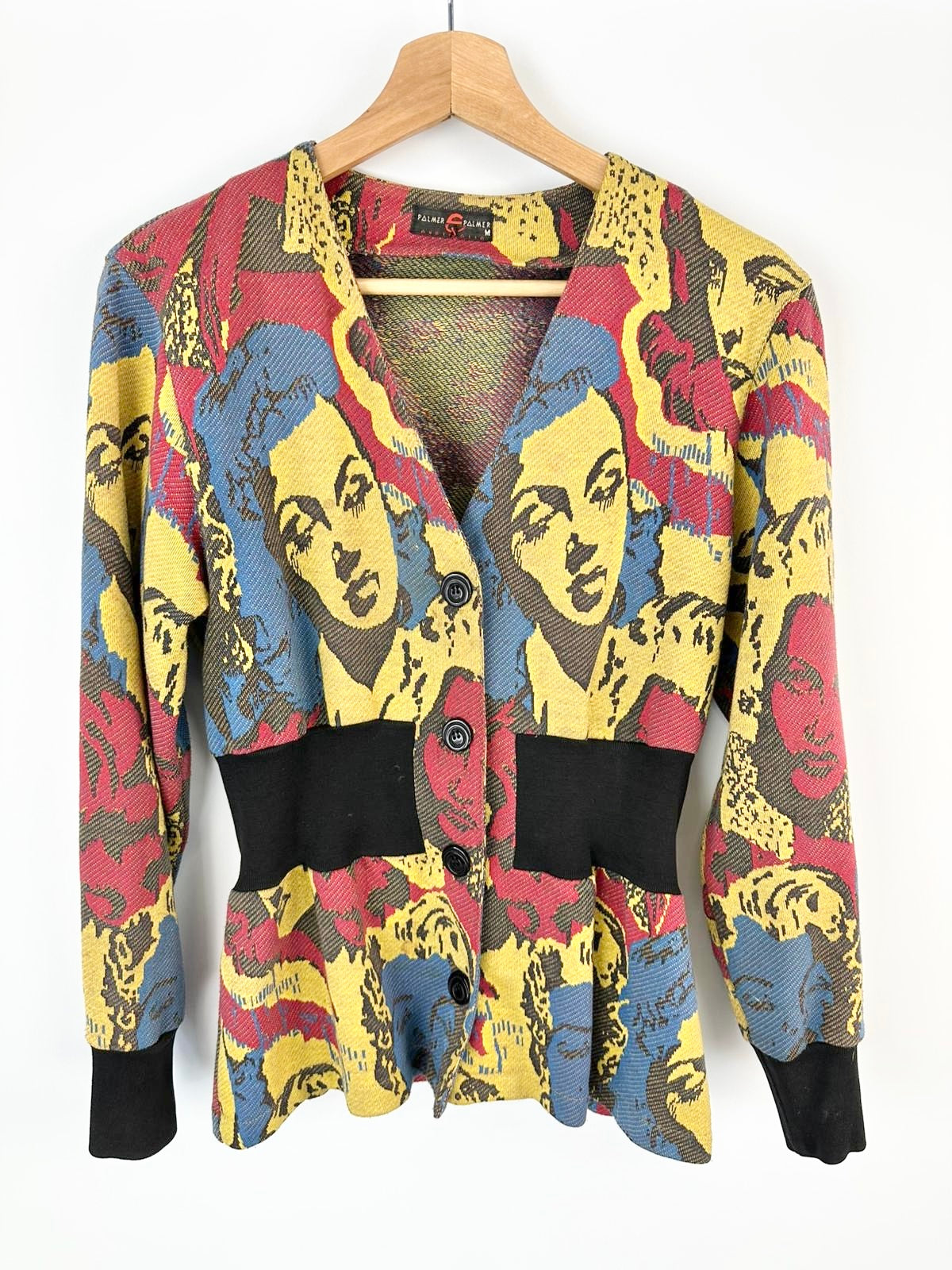 MFW Adele Palmer Pop Art Faces Long Sleeve Blazer - AU8/10