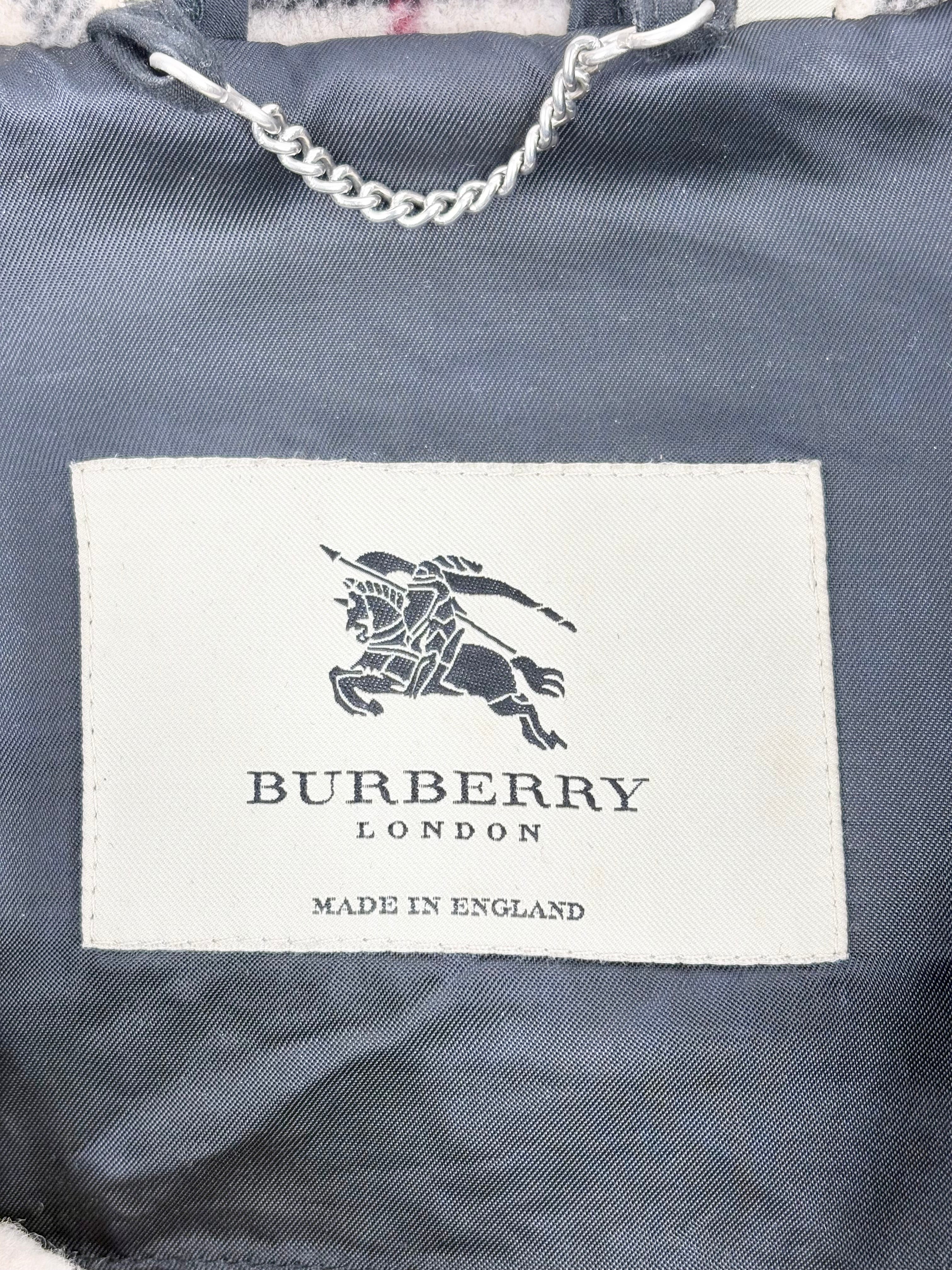 Burberry Black Wool Nova-Check Lined Duffle Coat - S