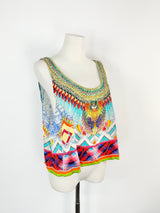 Camilla Mulitcoloured Jeweled Crop Vest - AU10
