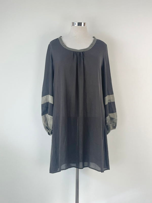 Louche Charcoal Silk Blouse - AU12