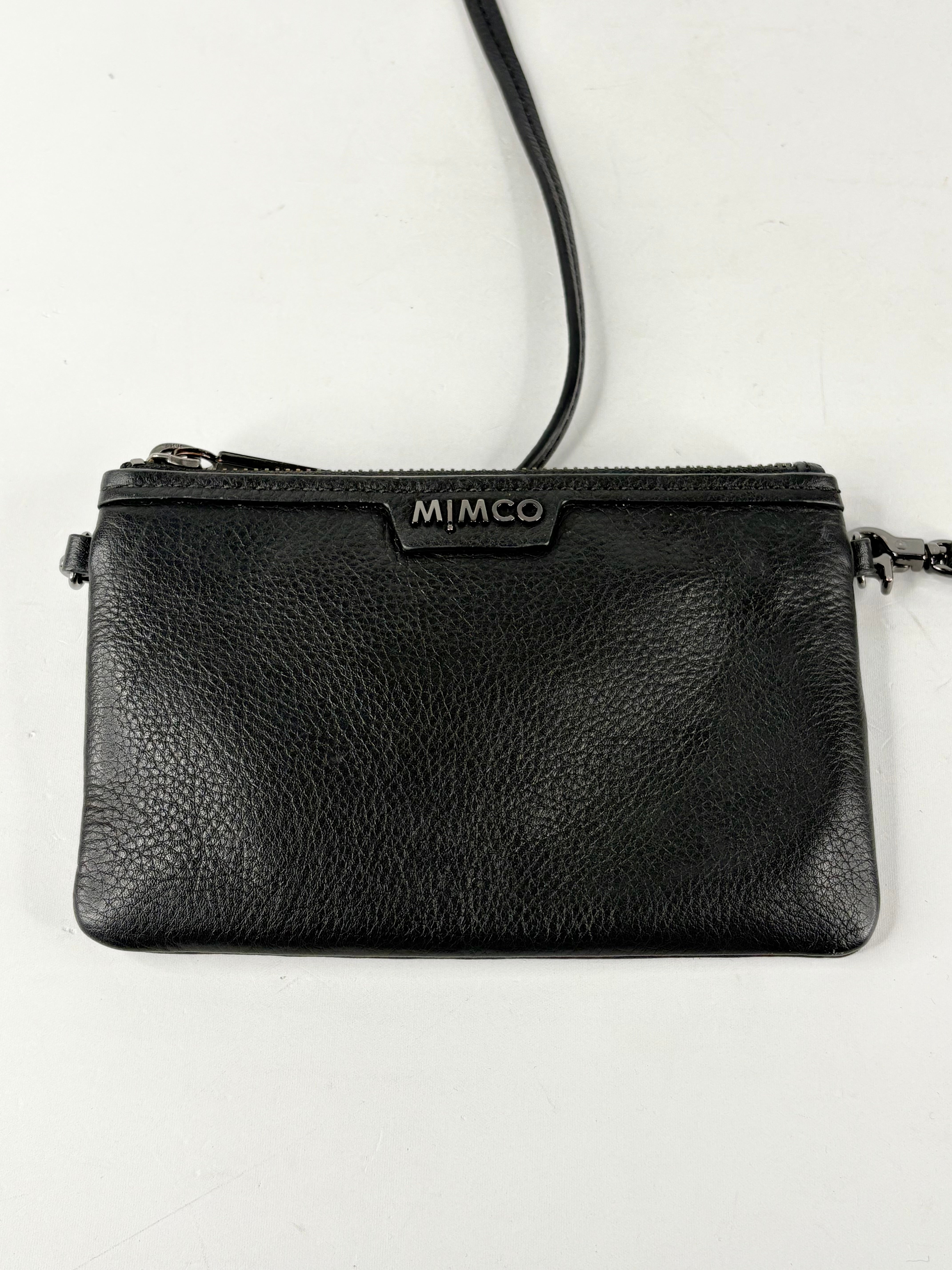 Mimco Black Leather 'Classico' Small Pouch