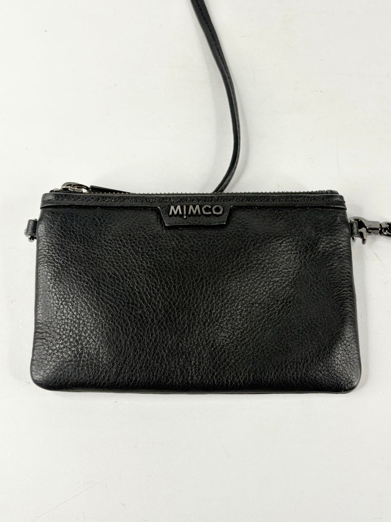 Mimco Black Leather 'Classico' Small Pouch