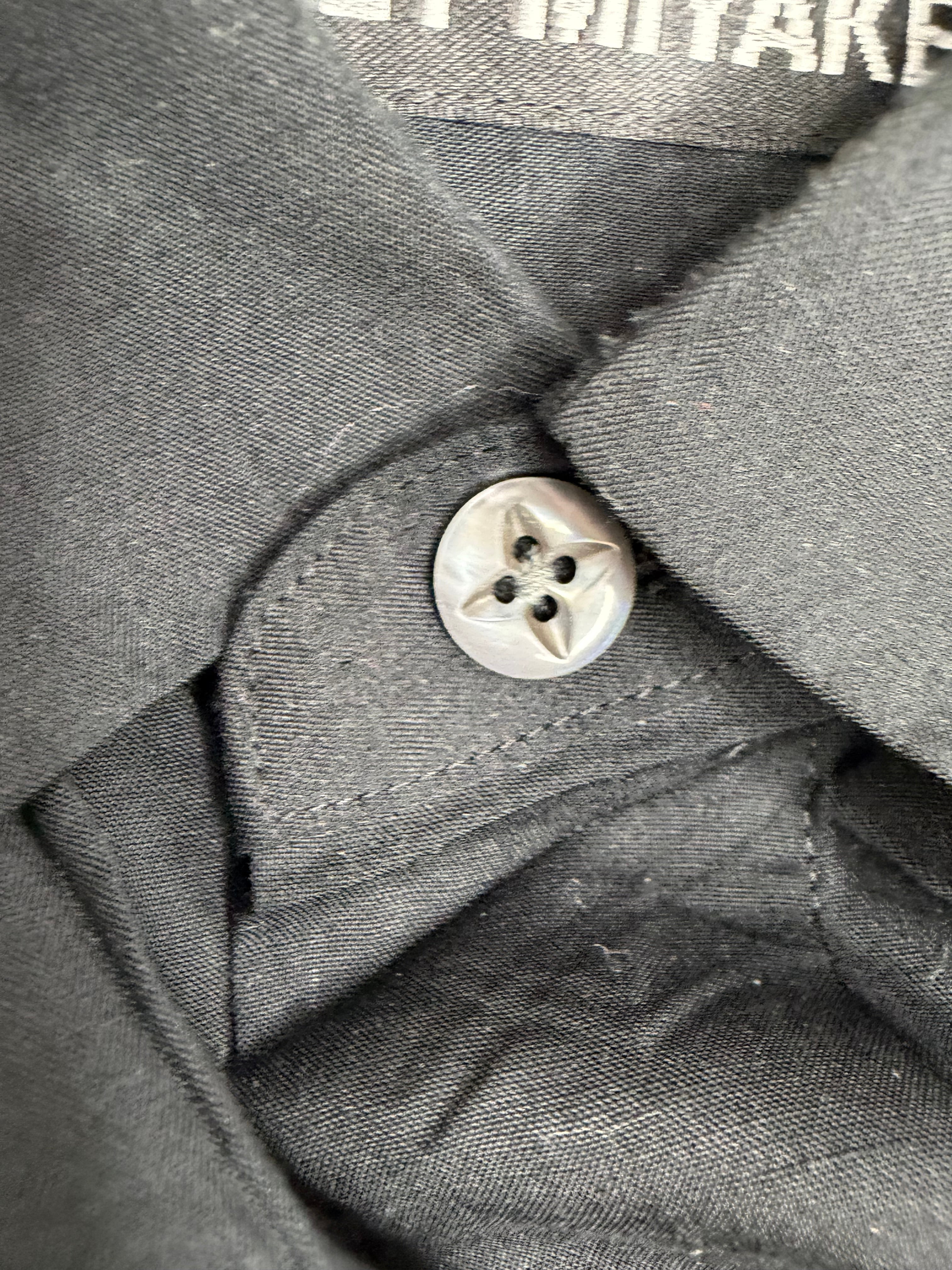 Issey Miyake Black Cotton Plisse Detail Shirt - AU12