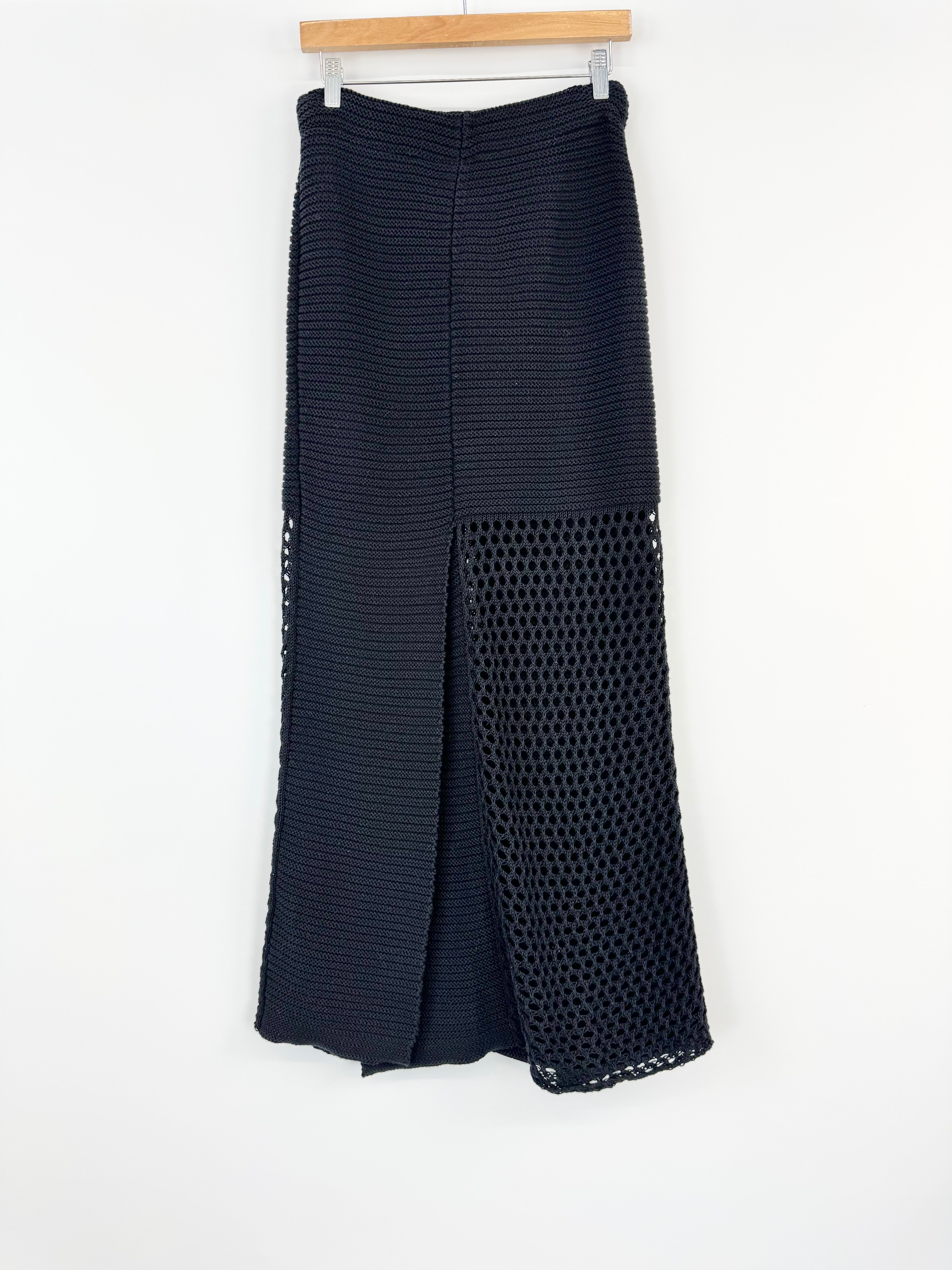 Malene Birger Long Black Cotton & Linen Blend Maxi Skirt - AU8