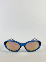 Dries Van Noten x LF Narrow Blue Frame Oval Sunglasses