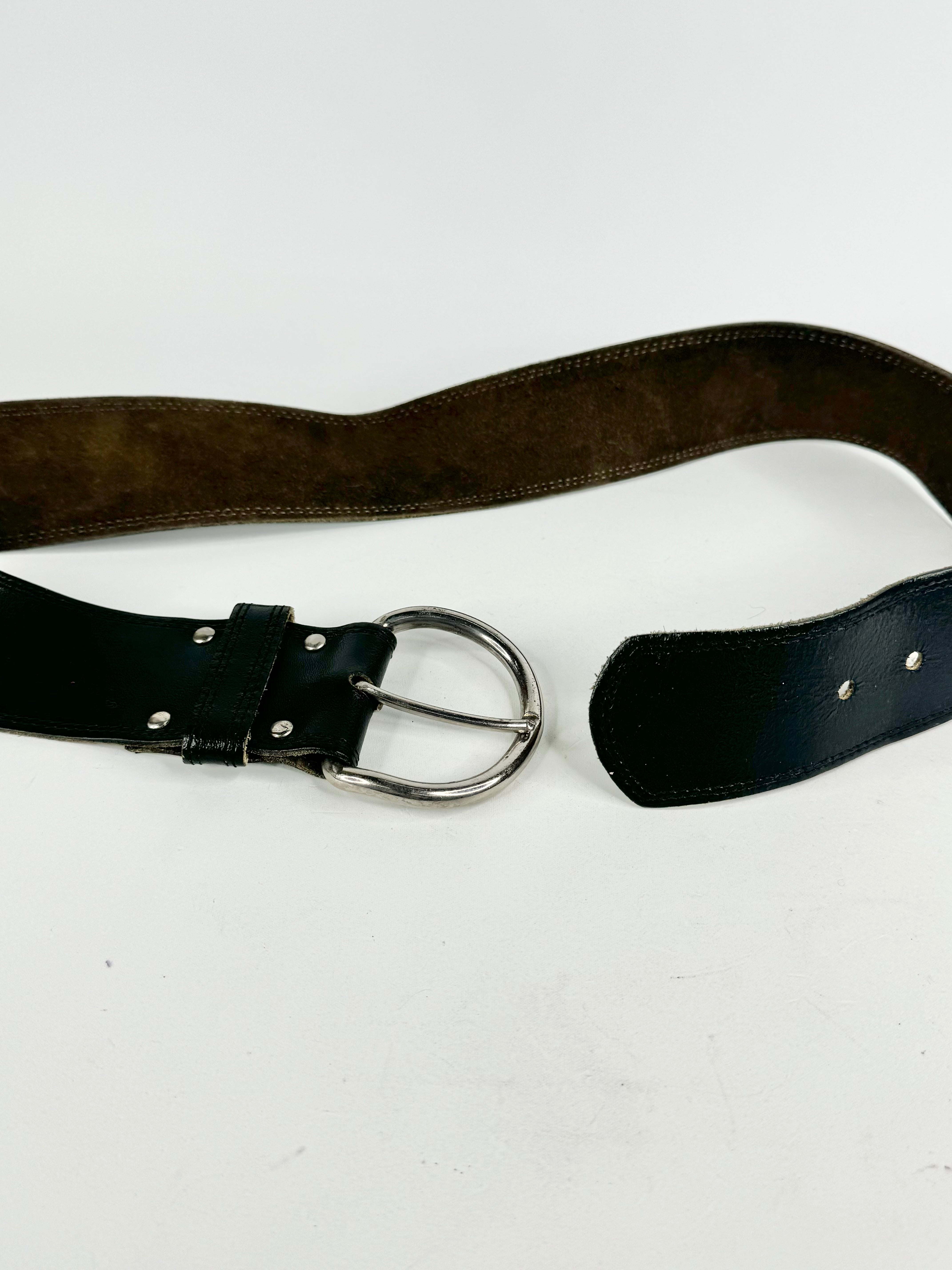 Vintage Black Leather Belt
