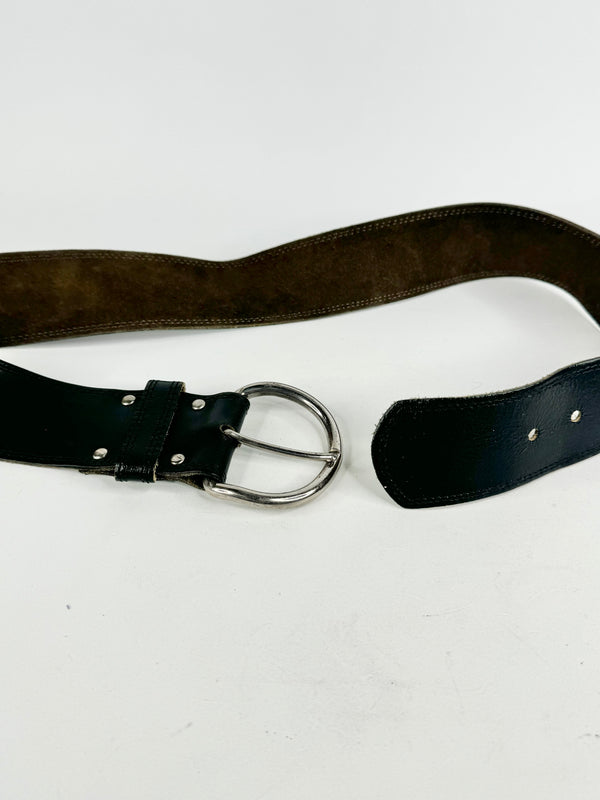 Vintage Black Leather Belt