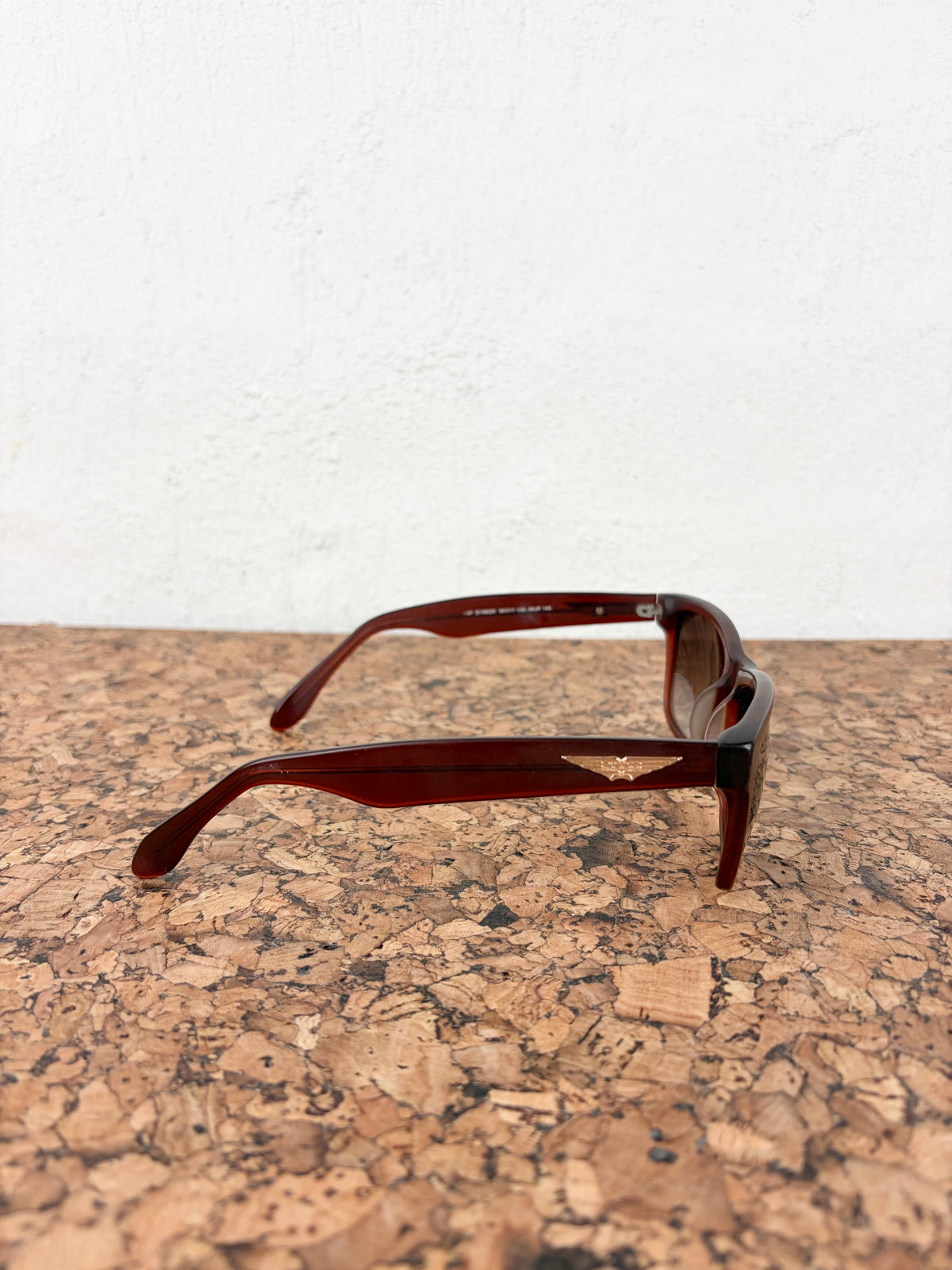 Police Dark Amber Acetate Square Frame S1963K Sunglasses