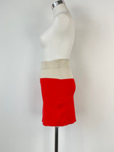 Armani Exchange Two-Tone Red & Beige Mini Skirt - AU8/10