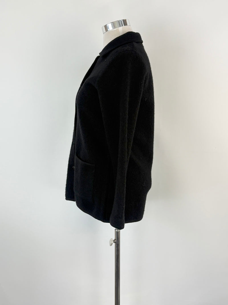 Notting Hill Black Wool Button-Up Coat - AU10/12