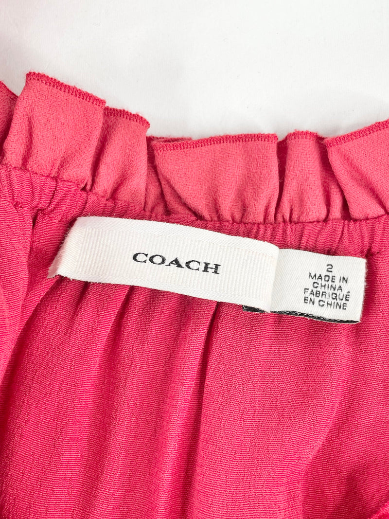 Coach True Red Sleeveless Ruffle Dress - AU10/12