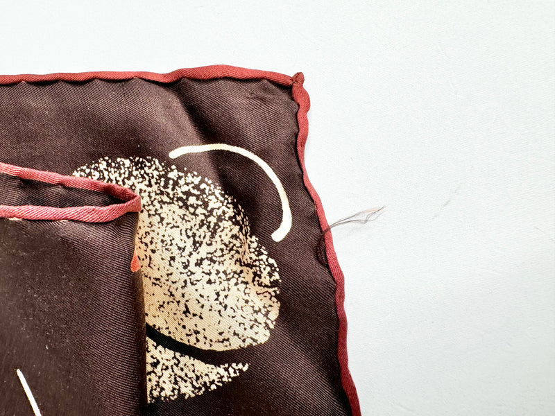 Vintage Pierre Cardin Dark Chocolate Silk Scarf