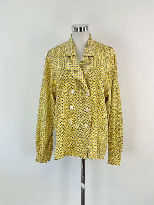 Jaeger London Vintage Yellow Patterned Shirt - S