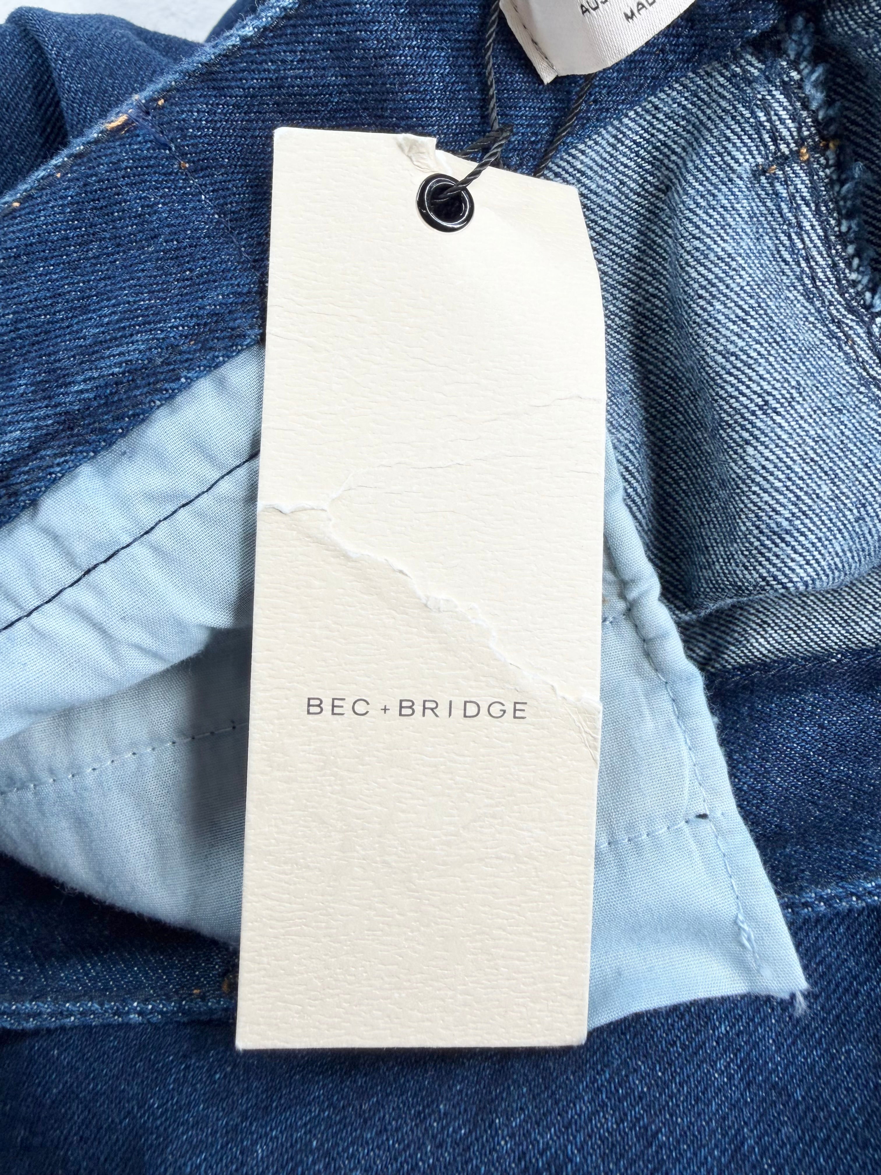 Bec + Bridge Blue 'Rio Pocket' Denim Patch Pocket Jeans NWT - AU16
