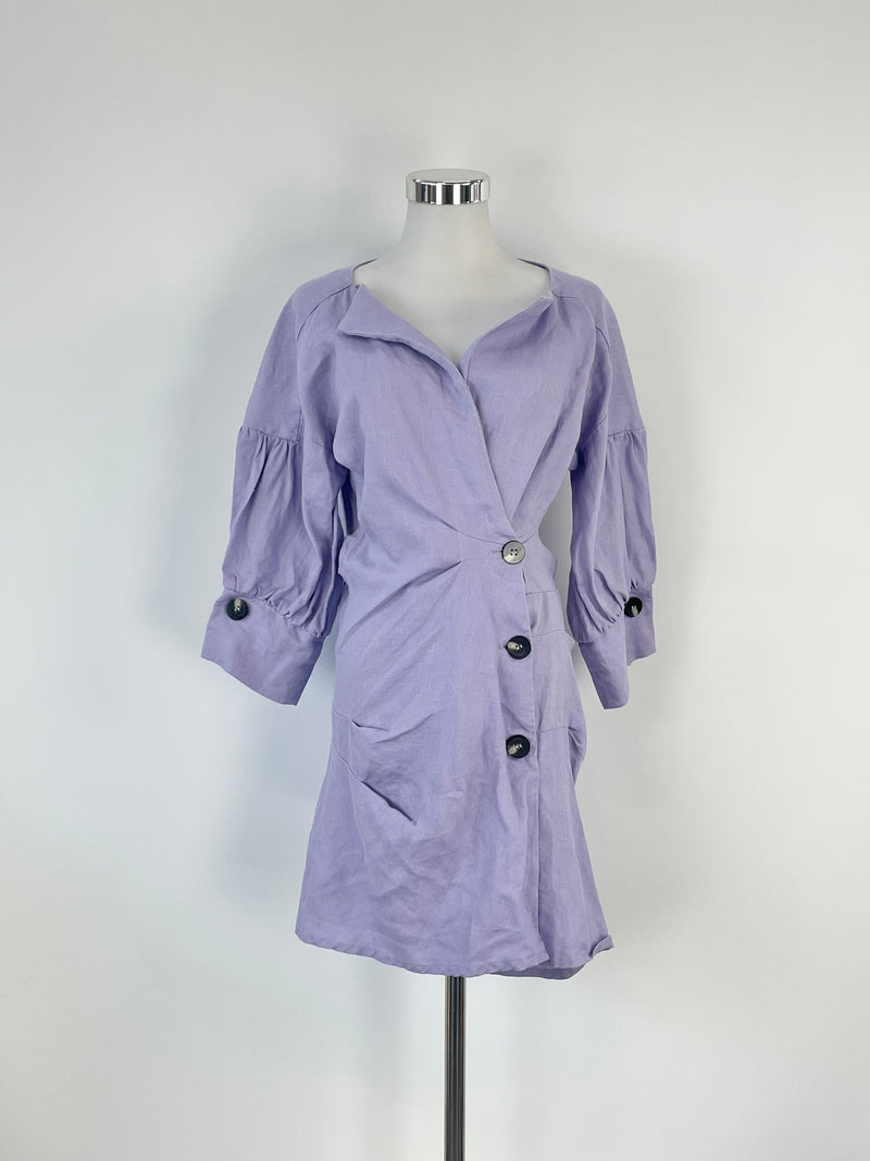 Pfeiffer Lavender Linen 'Seeka' Twist Dress - AU8