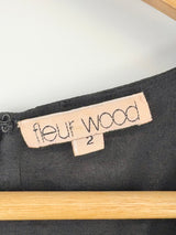 Fleur Wood Black Silk & Patterned Midi Dress - AU10