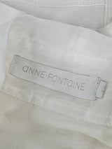 Anne Fontaine White Ruffled-Front Sleeveless Top - AU16